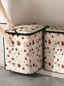 Cherry Printed Storage Bag for Kids, Cute and Practical Organizer for Bedding, Durable with Easy Carry Handles for Home Use, Portable Nursery Storage