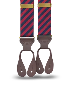Hudson Stripe Navy/Red Suspenders