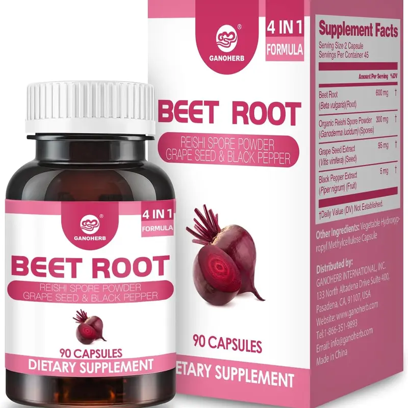 GANOHERB Reishi & Beetroot Capsules—supporting blood flow, circulation ...