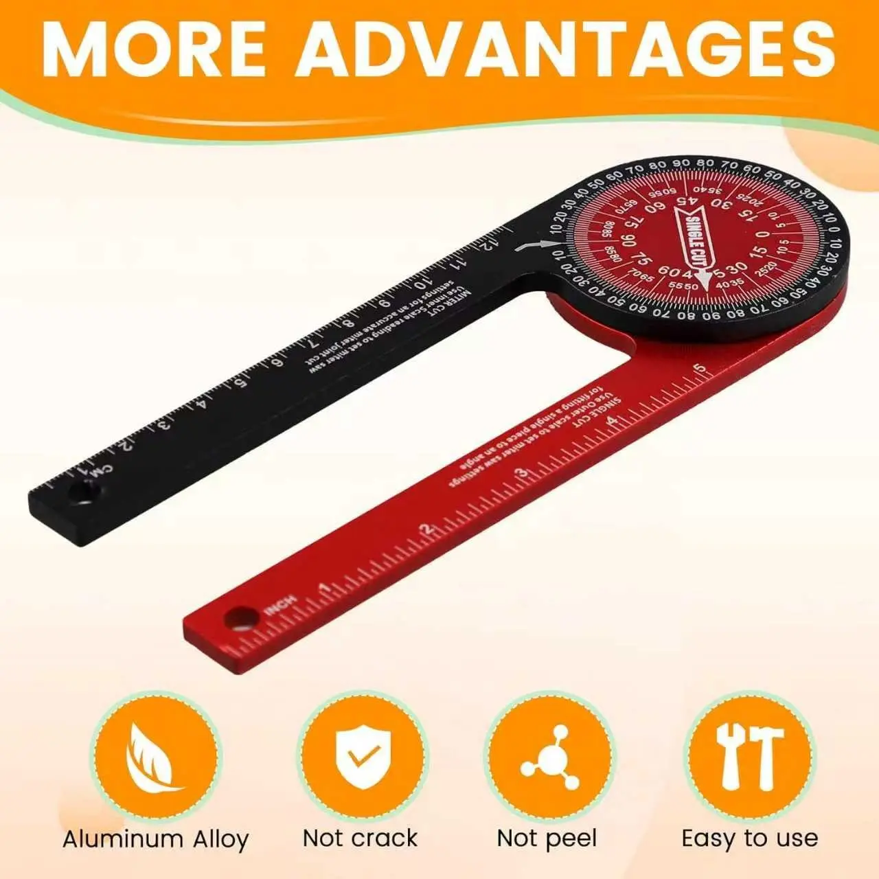 360° Aluminum Alloy Angle Protractor Adjustable Woodworking Cutting Locator DIY Measuring Ruler Woodworking Square Protractor Measuring Tool
