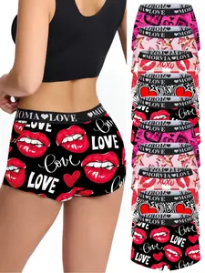 10-Pack Women's Cartoon Printed Underwear Set, Soft Comfortable Skin-Friendly Briefs, Fit Panties, Elastic Waistband, All-Season Wear, Womenswear