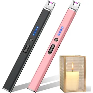 2 Pack USB Rechargeable Arc Lighter  Black + Rose Gold Windproof Flameless Lighters