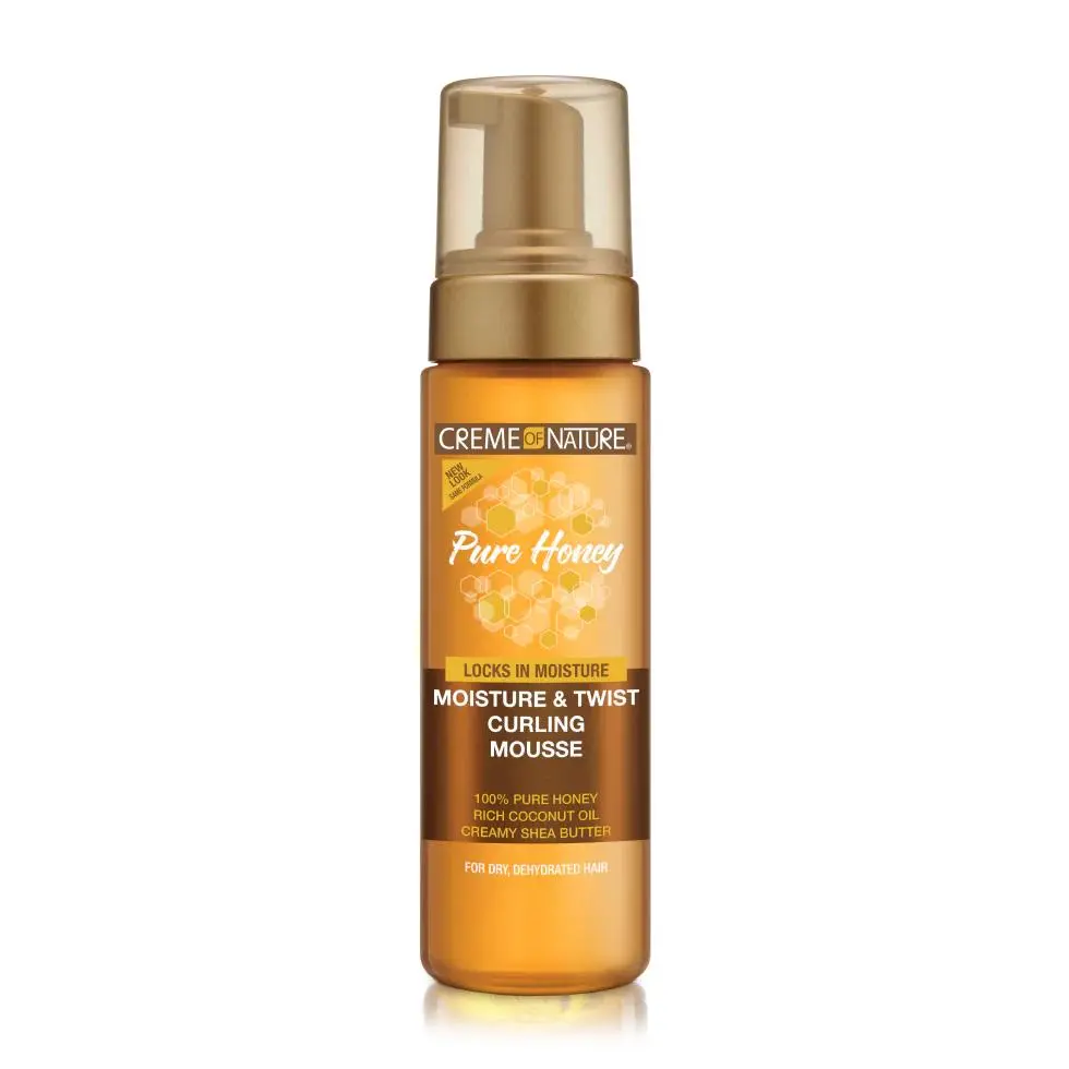Creme of Nature Pure Honey, Coconut & Shea Curling Mousse - 7 oz Haircare Styling Product for African Curls & Natural Curls, Dry & Voluminous Curly Locks, Frizz Control, Moisturizing, Shine Boosting (Twist-Outs, Rod Sets)
