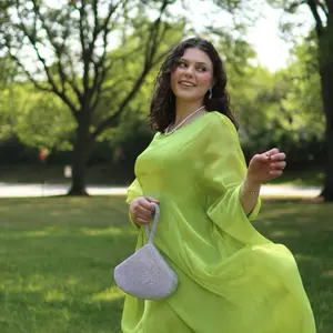 PrincessGlow Pistachio Green Abaya Dress for Modest and Elegant Looks Perfect for Formal Occasions and Events Available in Small Medium and Large Sizes