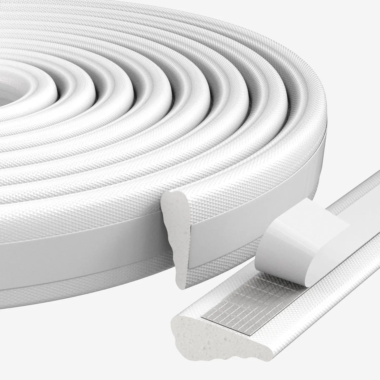 9.8 Ft Weather Stripping Seal Strip for Doors/Windows,Soundproofing Window Insulation Draft Stopper for Winter, Selfadhesive Foam Weather Strip for Door Frame,Door Gap Filler Noise Blocker(White)