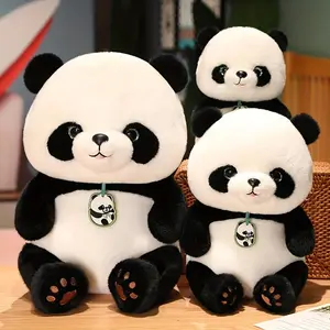 24Cm/9.44In Adorable Panda Stuffed Toy - Soft Polyester Plush Animal, Ideal for Halloween, Easter, Christmas, And Birthday Presents