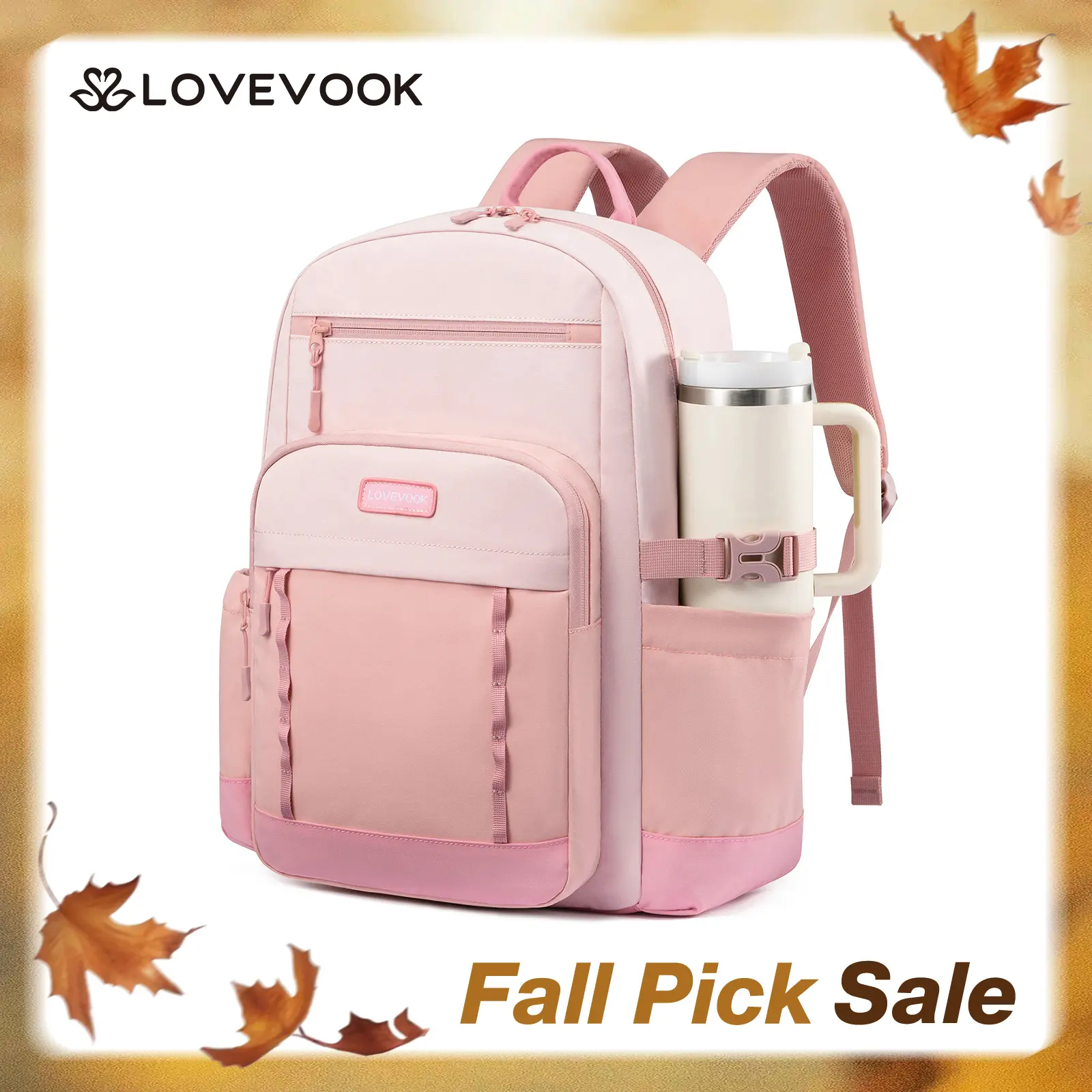 LOVEVOOK Laptop Backpack for Women with Large Cup Holder,15.6 Inch DIY Design Travel Work Backpack Computer Laptop Bag,Waterproof Nurse Teacher College Backpack Purse,Gifts for Women Men