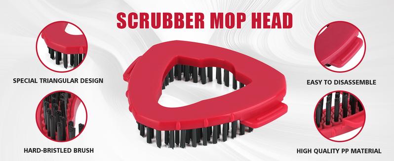 Scrub Brush Replacement Head for O-Cedar EasyWring Spin Mop 1 Tank System Hard Bristle Cleaning Brush Attachment for Bathroom Kitchen Bathtub Floor Easy Install & Clean