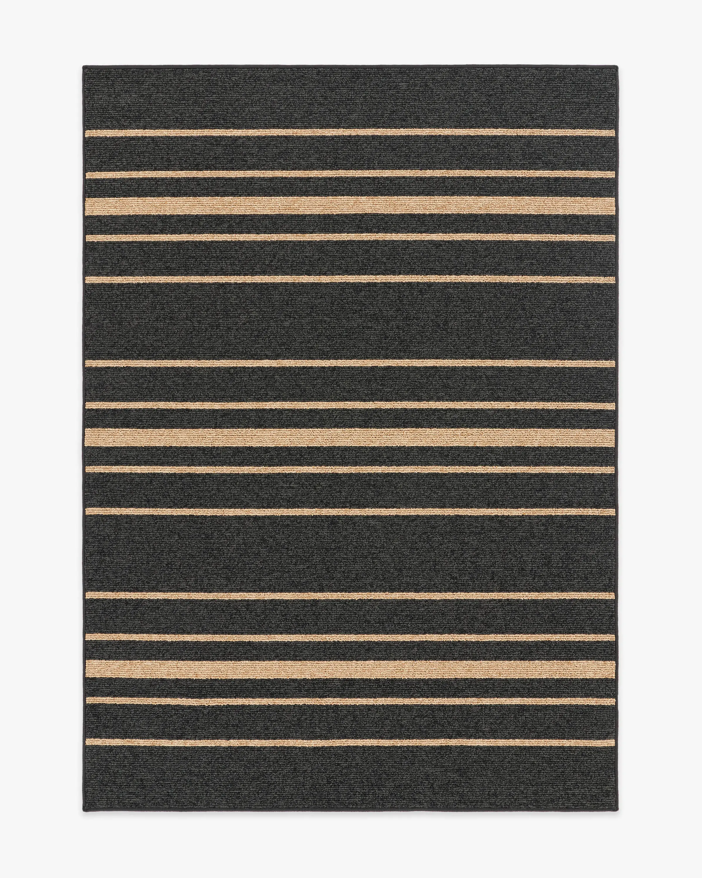 Arden Stripe Black & Natural Performance Weave Rug