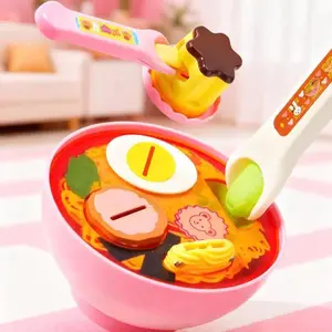 6pcs/set Little BearShape Pudding Feeding Set Pretend Play Early Education Lunch Box Pudding Role Play Kawaii Play House
