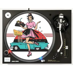DJ Music Accessories 1950's Dinner Girl #2 Shake Shop Vinyl Memorabilia 12" inch Slip Mat Turntable Slipmat DJ Platter Pad