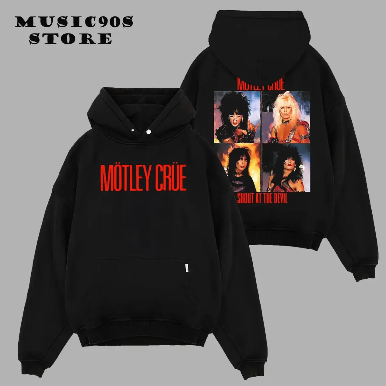 Motley Crue Panels Vintage Band Hoodie, Rock N Roll Tee for Men & Women
