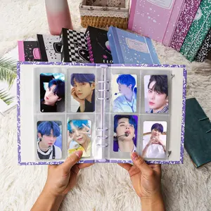 A5 Composition Hardcover Binder | Kpop Photocard Binder | 6 Ring Planner Binder Bullet Journal Scrapbook Black Heart
