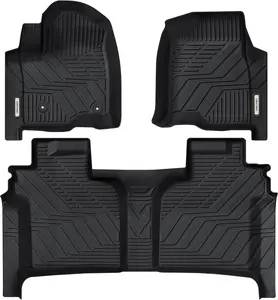 YINTATECH Upgraded Floor Mats Fit for 2019-2025 Chevrolet Silverado 1500/GMC Sierra 1500 & 2020-2025 Chevy Silverado/GMC Sierra 2500HD/3500HD Crew Cab w/Rear Under seat Storage Box, Front Bucket Seating