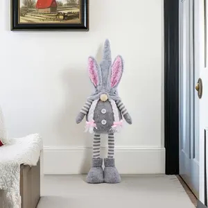 21 Inch Standing Easter Bunny Gnome, 1 Large Standing Swedish Plush Gnome Handmade Bunny Spring Gnome Easter Collectible Figurine Room Decoration Ornaments 1Pc