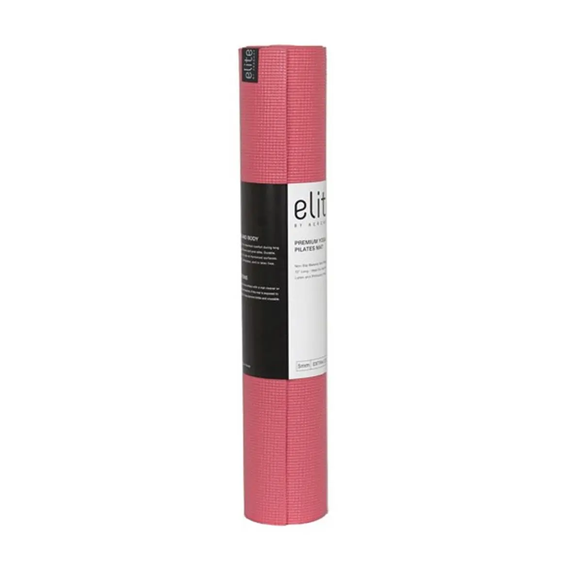 212 MAIN Elite Yoga Mat, 5mm Thick PVC Closed-cell Foam with Anti-Slip Grip for Joint Support, Latex & BPA-Free, 24 x 72 in, Dusty Rose