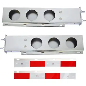30'' Stainless Steel Straight Mud Flap Hanger w/ Reflective Plate for Semi Trucks 2.5" Bolt Spacing Durable & Reliable