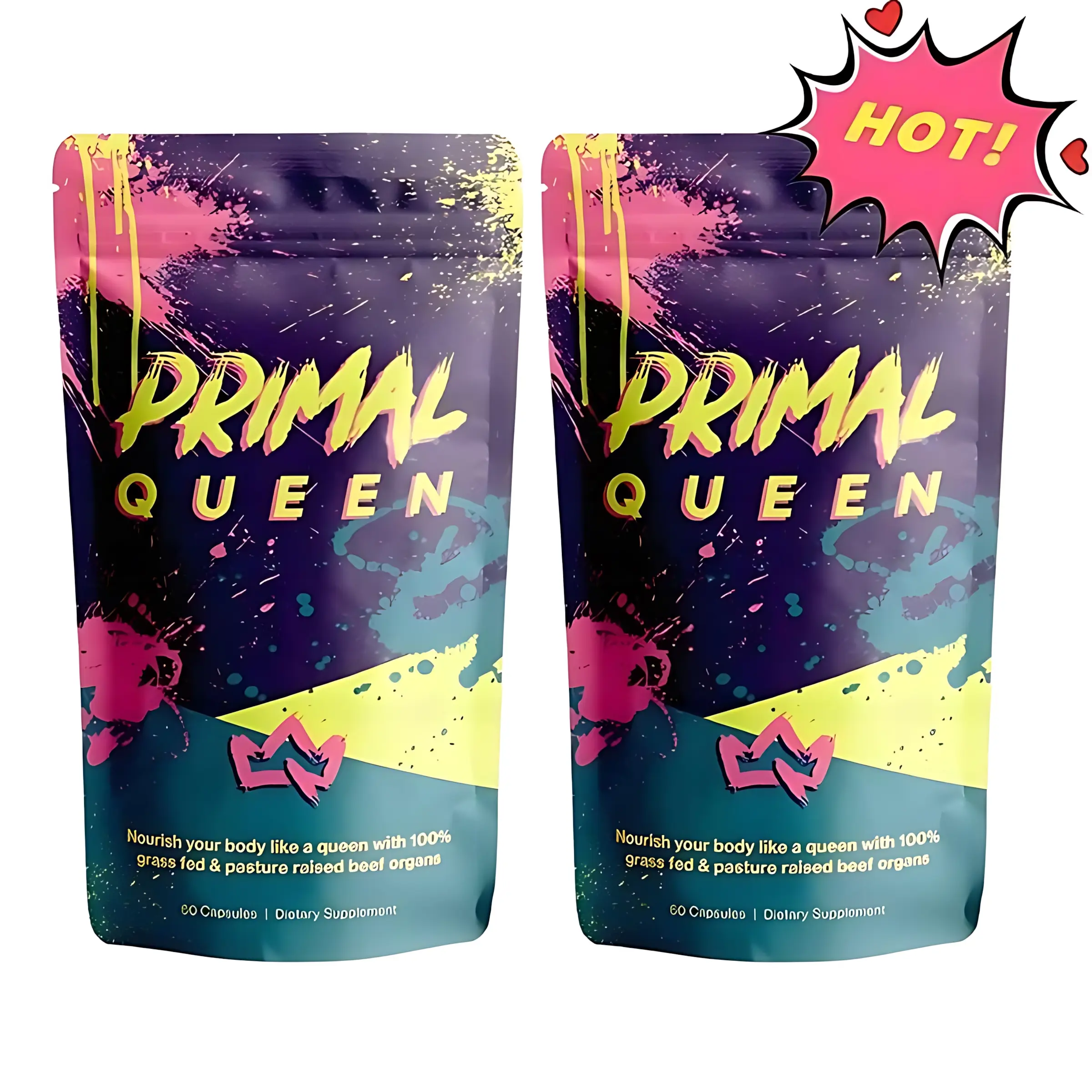 Recover your youth now Primal Queen Beef Organ Superfoods Starter Kit  Primal Queen Beef Organ Superfood - 30 Day Refill Healthcare Fitness Supplement Dietary Edible