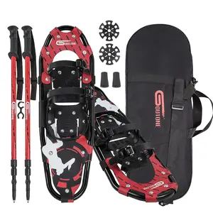 Goutone21/25/30 Inches Light Weight Snowshoes for Adult Women Men Aluminium Alloy Terrain Snow Shoes for Hiking and Heel Lift Riser for Mountaineering with Trekking Poles and Carrying Tote Bag.