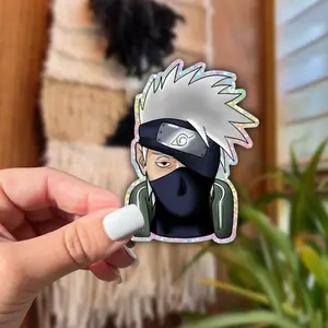 Naruto Kakashi Sticker - Holographic Decor Decorative Vinyl Ornaments Tiles Sticker anime