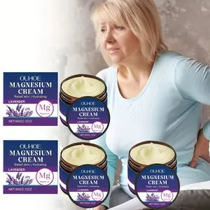 2-Pack Body Care Magnesium Cream with Lavender Extract, Hyaluronic Acid, Moisturizing Muscle Formula - Gentle Daily Massage Cream for Wrists, Knees