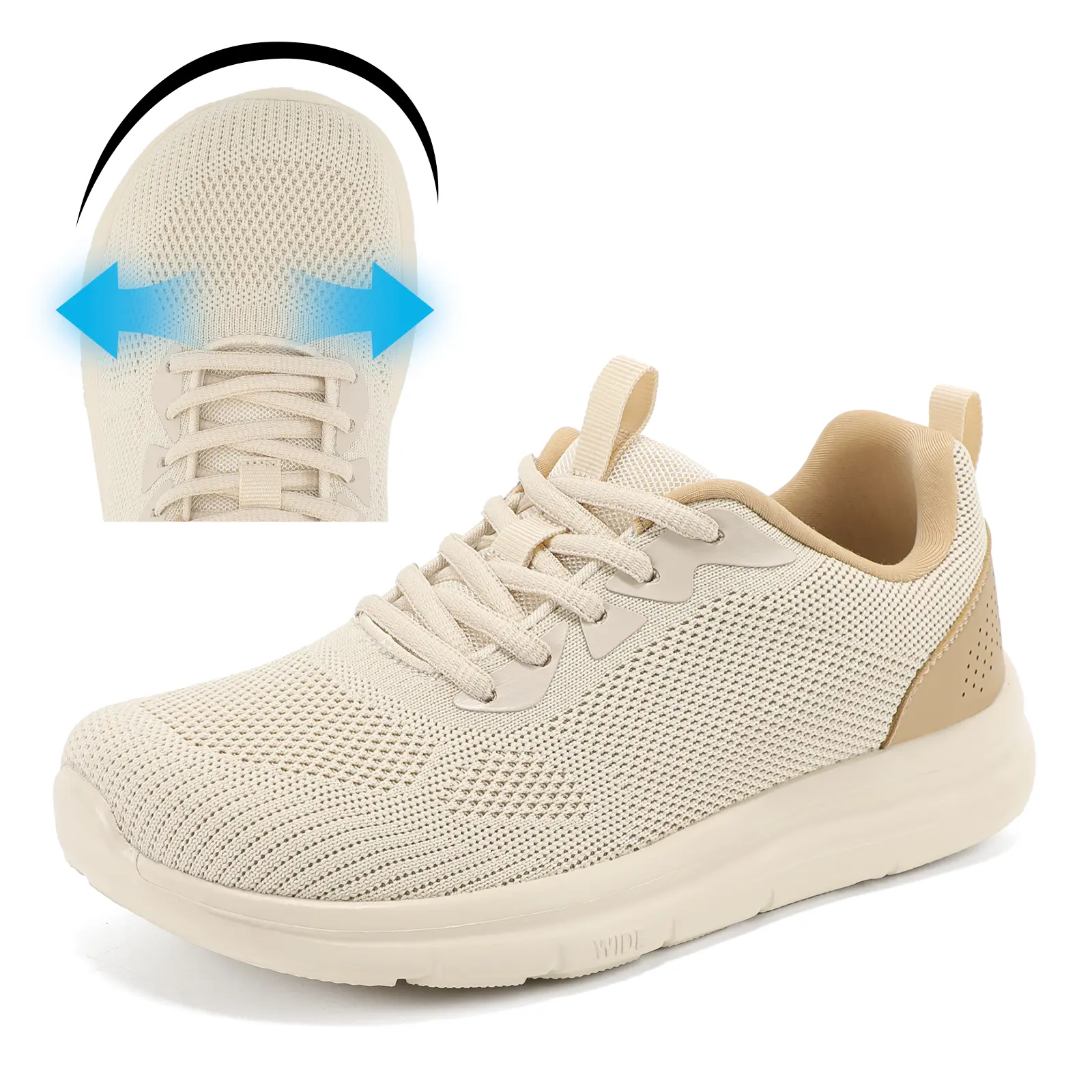 WIDE TOE BOX Wide Toe Walking Shoes Women Nurse Sneakers Ladies for Work Nursing | Wide Toe Box, Non-Slip Teacher Shoes, Lightweight & Breathable Mesh, Comfort for All-Day Standing & Daily Wear
