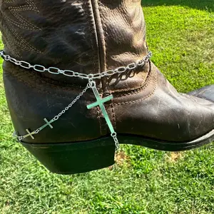 Silver cross boot chain