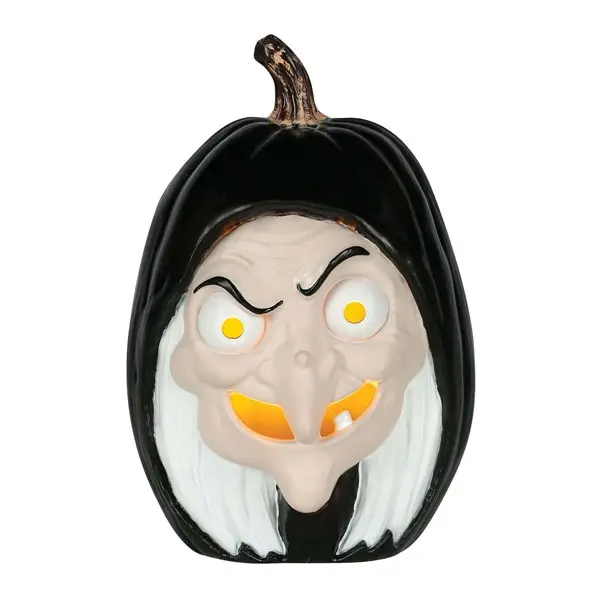 10-Inch Snow White Evil Witch Light Up Pumpkin Decoration