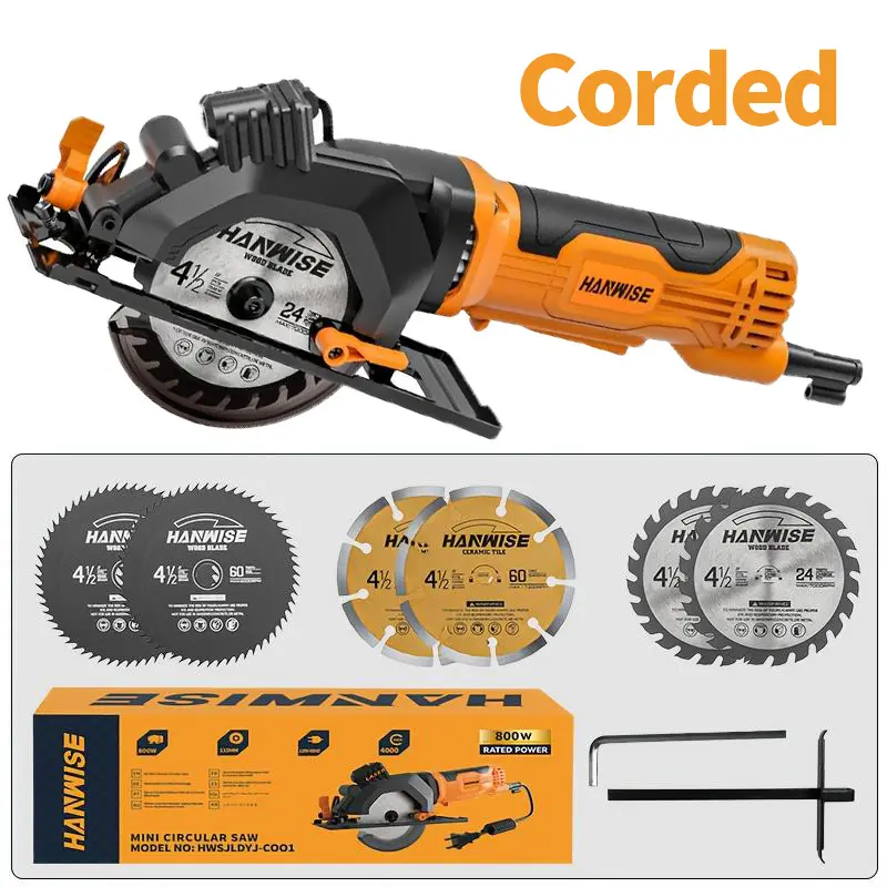 Wired Circular Saw, Suitable For Professional/household Use - Compatible With American Standard Plugs - Maximum Cutting Depth Of 1-11/16 Inches (90 °), Suitable For Woodworking, Pipe Cutting, DIY Projects, Home Renovation