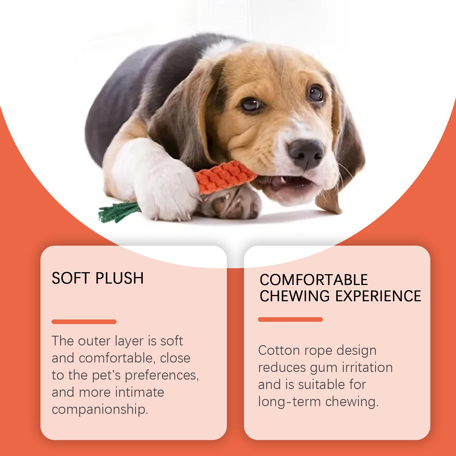 2-Pack EelJoy Pet Teething Carrots Cute Chewable Teethers for Dental Care and Bite Prevention