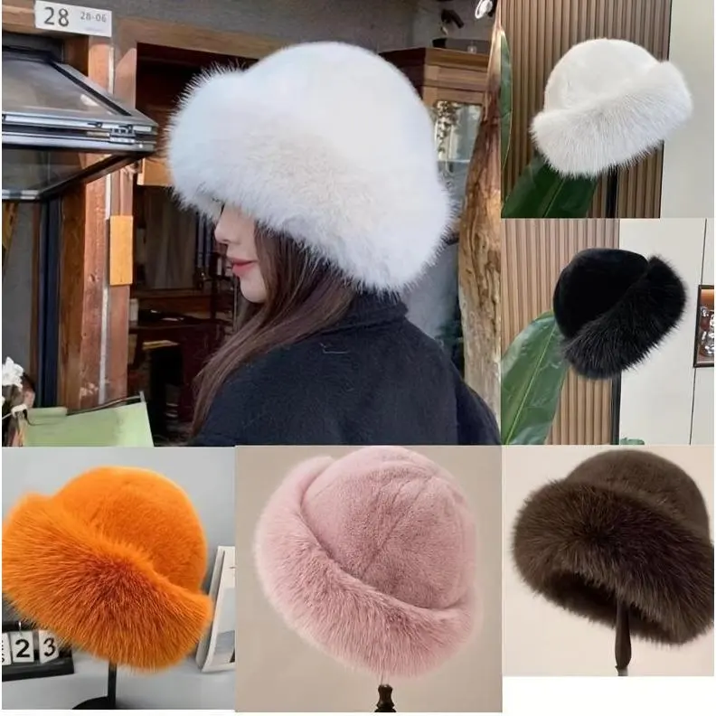 Women’s Fluffy Mongolian Faux Fur Winter Hat - Chunky Fleece Lining Ultra Warm - One Size Fits Most Outdoor/Daily Wear