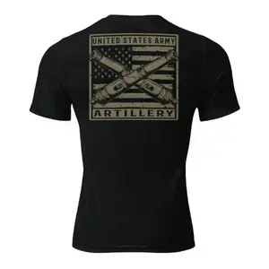 Black Army Field Artillery Insignia Military T-Shirt - Premium Tri-Blend Fabric For Style & Comfort Cotton Fit