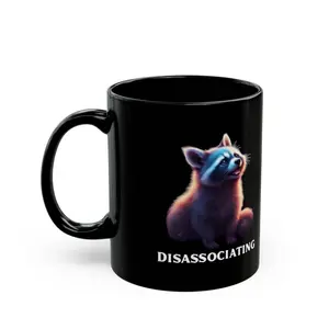 Colorful Printed Raccoon Ceramic Coffee Mug - Luminous Glossy, 11oz-15oz, Washable Kitchenware Drinkware for Beverages