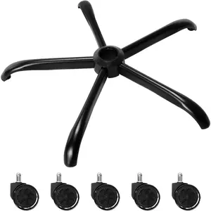 28 Inch Office Chair Metal Base Replacement Heavy Duty 2500 Lbs Computer Desk Chair Stool Base Part with 5 Casters