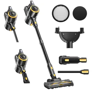 Cordless Self-Standing Vacuum Cleaner, 12KPa Powerful Suction, 150W Stick Hoover for Pet Hair, Hard Floors & Carpets, 450ml Dust Bin