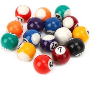 16PCS Mini Billiard Balls Set, 2.5cm Mini Resin Children Pool Balls for Recreation Games, Not Suitable for Adults
