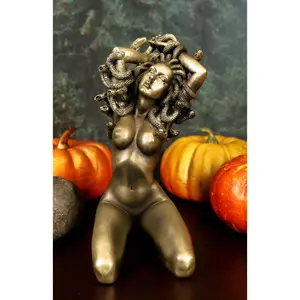 Ebros Greek Goddess Kneeling Nude Seductive Medusa With Snake Hair Statue 6"Tall Decor