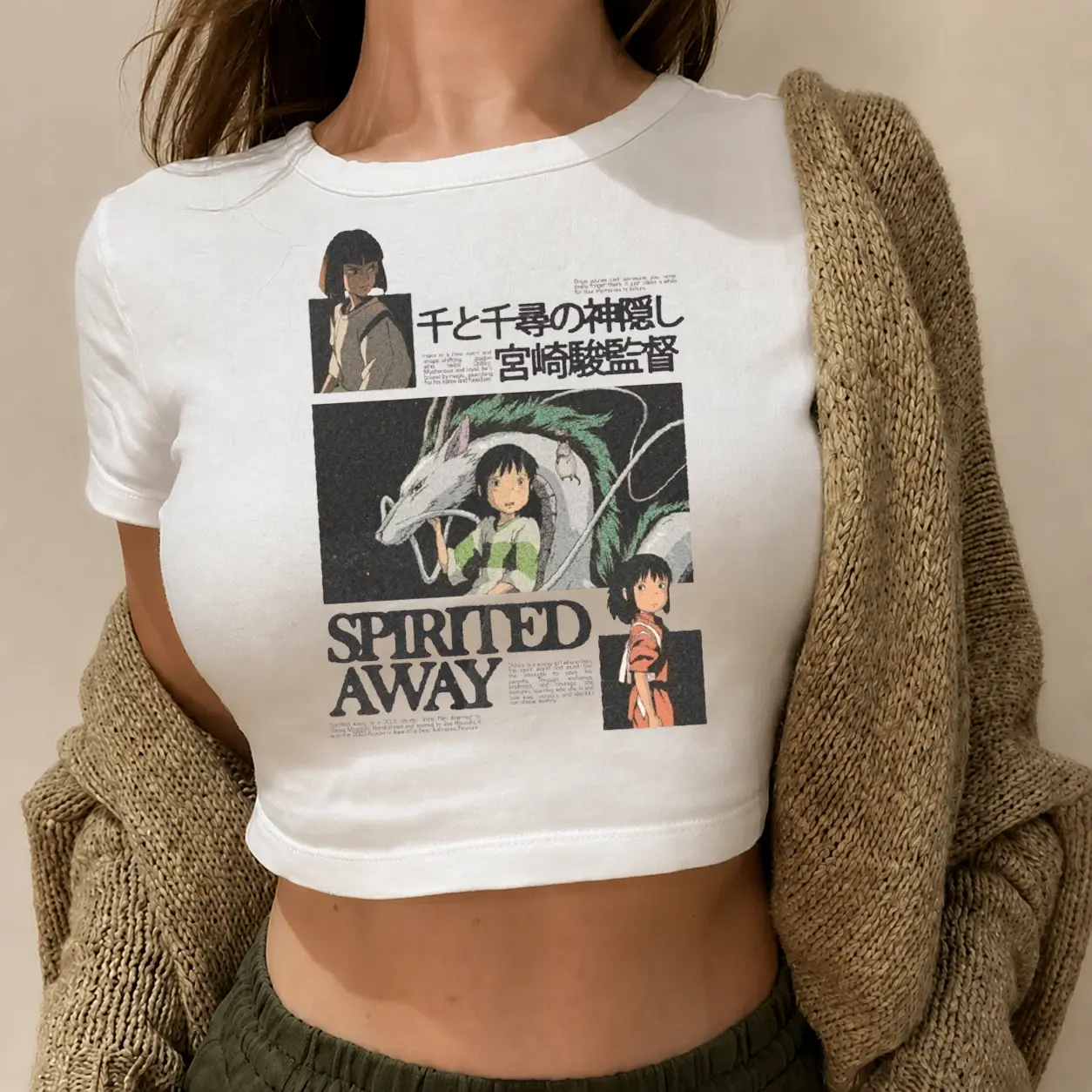 Spirited Away Baby Tee, Chihiro Haku Shirt, Studio Ghibli Tee, Anime Graphic Tee, Ghibli Fan Shirt, Y2K, Kawaii, Vintage, Harajuku, Trendy, Gift for Women