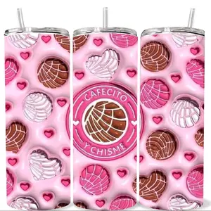 Cafecito y Chisme Concha Portable Water Bottle, Leak-Proof Cup with Secure Lid for On-the-Go Use