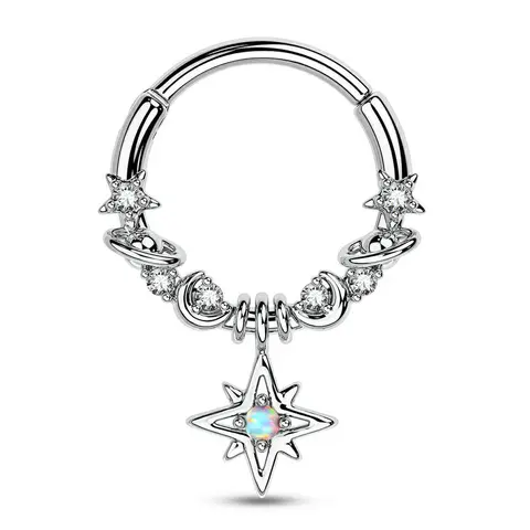 Oufer 16G Galactic Star Dangle Septum Ring