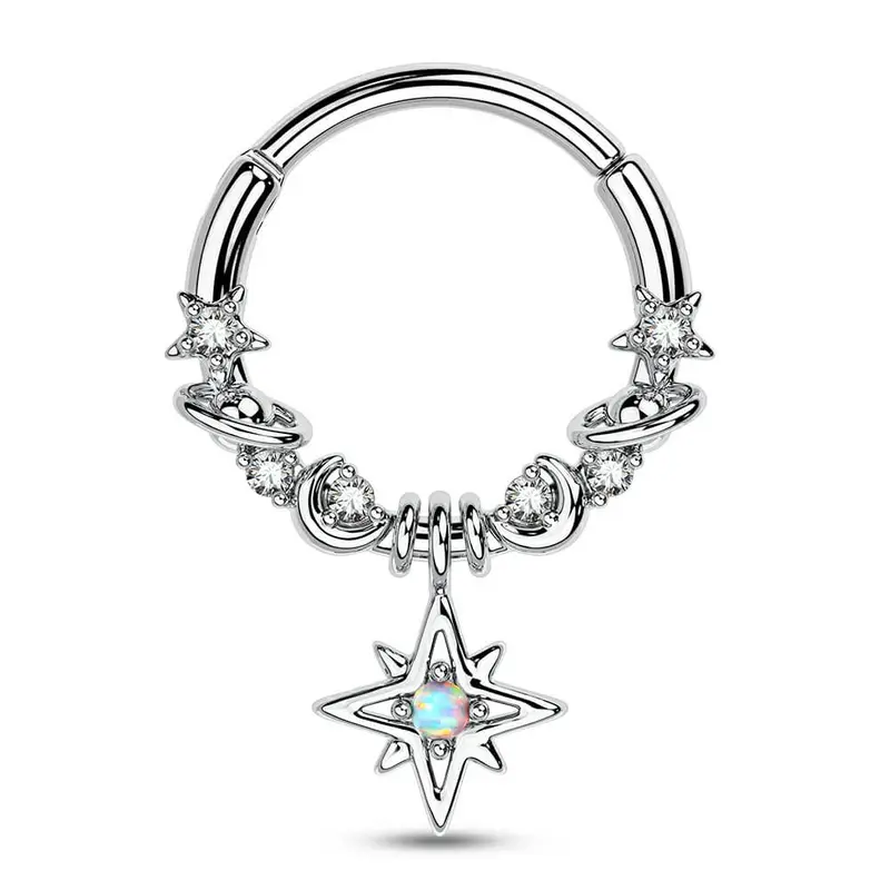 Oufer 16G Galactic Star Dangle Septum Ring