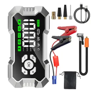 Portable 3000A 12V Car Jump Starter with Air Compressor, Battery Jumper Starter Booster Pack for All Gas & Diesel Vehicles, LED Light Emergency Kit, Fast Charging Power Bank, Safe Durable Auto Jump Starter Box