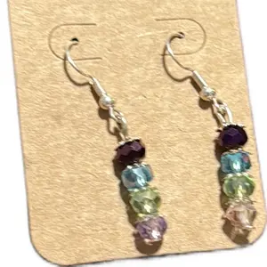 Colorful Beaded Dangle Earrings with Silver Tone Hooks and Assorted Gemstones for Everyday Wear