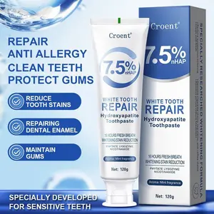 Croent Hydroxyapatite Whitening and Stain Removal Toothpaste Improves Yellow Teeth Freshens Breath 120g/1count