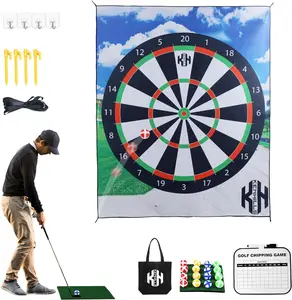 Chipping Golf Game Mat, With 20 Sticky Balls, 4 Stakes, 4 Hooks, Golf Hitting Mat, and Convenient Storage Bag. Perfect for Indoor and Outdoor Games