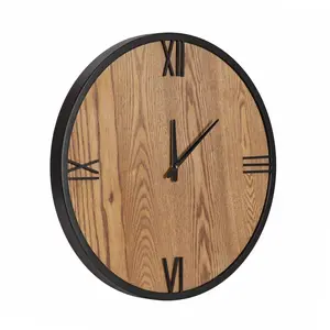 Kate & Laurel All Things Decor 22"X22" Pronte Wood Wall Clock Brown/Black