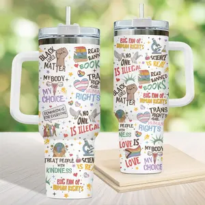 Big Fan Of Human Rights Tumbler 40oz, Equality Social Justice Tumbler, Feminist Activist Cup, LGBTQ+ Support Gift, Gift For Friends