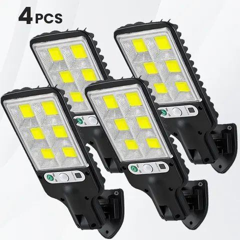 4 Solar Wall Lights (4-Pack) - 6000lm Bright Glow 108COB LED Lights for Outdoor, IP65 Rated, 180° Wide-Angle Adjustable, Remote Control, No Wiring, 3 Modes, 30s Auto Off, Durable Yard Lighting
