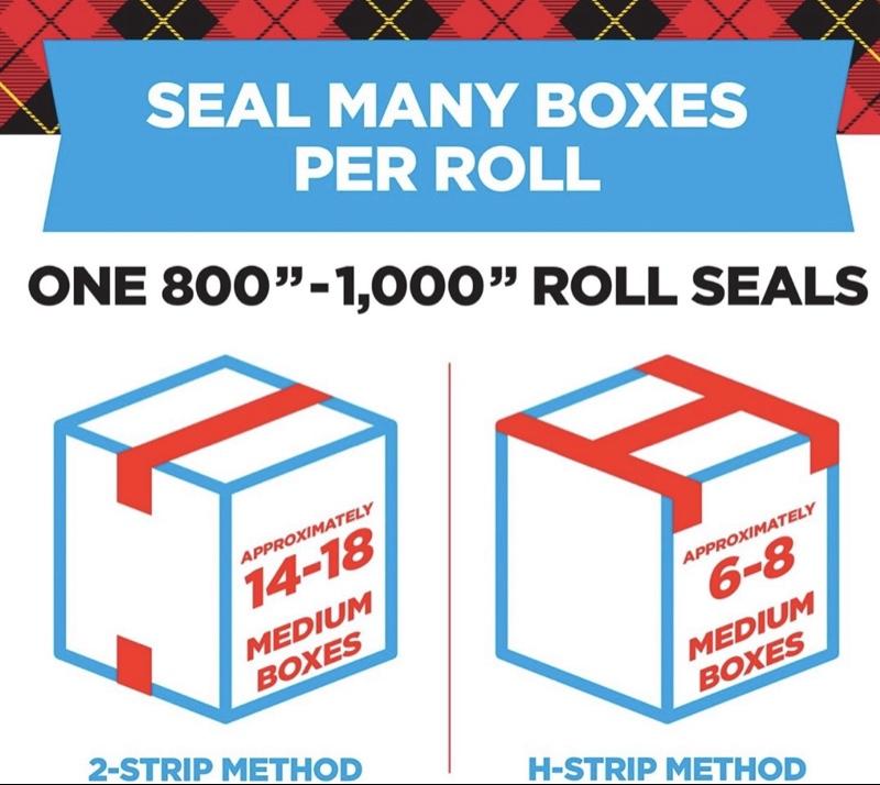 Scotch Heavy Duty Shipping Packaging Tape Dispensers, 1.88" x 27.7 yd, 6 Pack