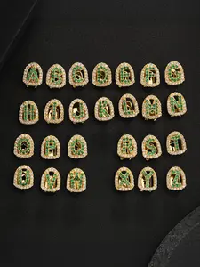 26-letter dental set with micro-inlay zircon gold teeth, suitable for both men and women, the best gift for Rapper friends, hip-hop zircon dental set, Tooth Gems